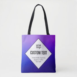 Ihr Logo & anpassbarer Text | Lila Ombre Tasche