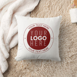 Ihr Logo & anpassbarer Text Tiefrot/DIY-Farbe Kissen