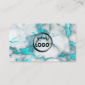 Ihr Logo aquamariner Marmorhintergrund Visitenkarte (Vorderseite)