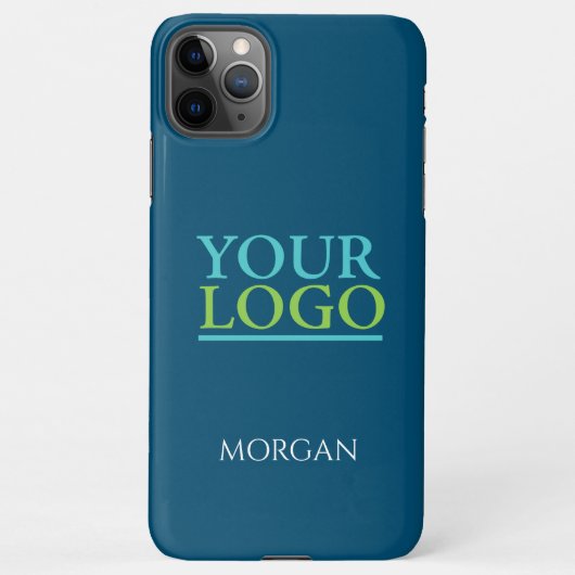Ihr Logo/Art/Foto, DIY White Name on Ocean Blue iPhone Hülle (Rückseite)