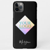 Ihr Logo/Art/Foto, Name, farbiger Diamant, Schwarz iPhone Hülle (Rückseite)