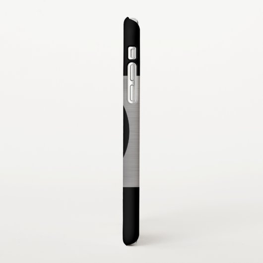 Ihr Logo/Art/Foto-Name, schwarzer Circle Silver, S iPhone Hülle (Linke Seite)