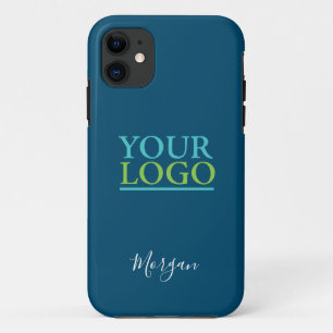 Ihr Logo/Art/Foto, Name White Script, Ocean Blue Case-Mate iPhone Hülle