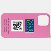Ihr Logo/Art/Foto, QR-Code, Name/Info, Rosa Case-Mate iPhone Hülle (Rückseite (Horizontal))