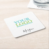 Ihr Logo/Art/Foto, Schwarzes Schrift benennen, Wei Rechteckiger Pappuntersetzer (angewinkelt)