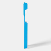 Ihr Logo/Art/Foto, weißer Name auf Sky Blue iPhone Hülle (Linke Seite)