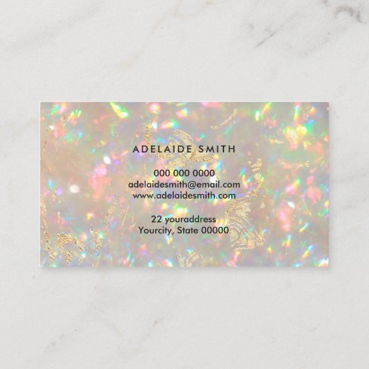 Ihr Logo auf brillanten Opal Stone Foto Visitenkarte (Rückseite)
