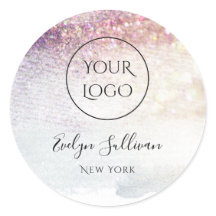 Ihr Logo auf dem lila Glitzer Aquarell