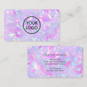 Ihr Logo auf der lila Opal-Foto-Visitenkarte Visitenkarte (Vorne/Hinten)