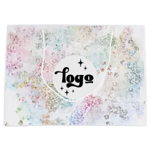 Ihr Logo auf einem Design mit falschem klotzigen G Große Geschenktüte