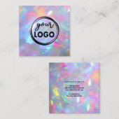 Ihr Logo auf Gemstone opal-Foto Quadratische Visitenkarte (Vorne/Hinten)