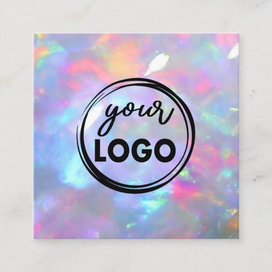 Ihr Logo auf Gemstone opal-Foto Quadratische Visitenkarte (Vorderseite)