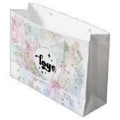 Ihr Logo auf Imitaten, die Glitzer-Design klobig Große Geschenktüte (Vorderseite Schrägansicht)