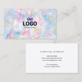 Ihr Logo auf Imitaten Glitzer Imitate irisierend Visitenkarte (Vorne/Hinten)