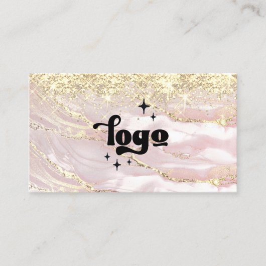 Ihr Logo auf Imitaten goldenes Funkeln Visitenkarte (Vorderseite)