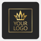 Ihr Logo auf jedem Farbhintergrund Quadratischer Aufkleber (Vorderseite)