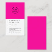 Ihr Logo auf Neonrosa Visitenkarte (Vorne/Hinten)