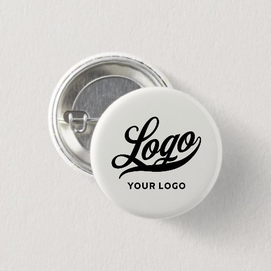 Ihr Logo auf Off white Business Simple Minimal Button (Vorne & Hinten)