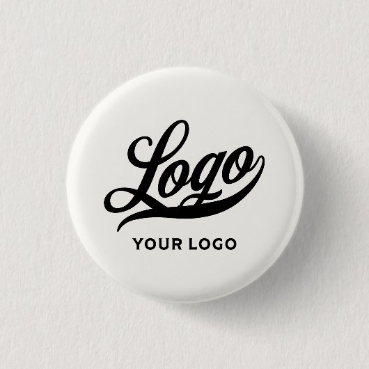 Ihr Logo auf Off white Business Simple Minimal Button (Vorderseite)