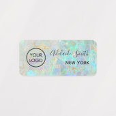 Ihr Logo auf opalem Hintergrund Etiketten (Design 2)