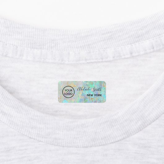 Ihr Logo auf opalem Hintergrund Etiketten (Befestigt)