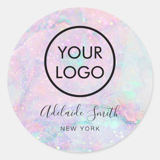 Ihr Logo auf Pastellmarmor Runder Aufkleber (Vorderseite)