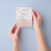 Ihr Logo auf rosa Marmor und Imitat Glitzer Flyer (Gruppe)