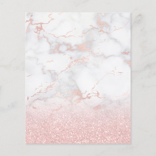 Ihr Logo auf rosa Marmor und Imitat Glitzer Flyer (Hinten)