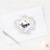 Ihr Logo auf simuliertem, grobkörnigem Glitzer-Hin Runder Aufkleber (Umschlag)