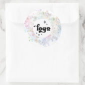 Ihr Logo auf simuliertem, grobkörnigem Glitzer-Hin Runder Aufkleber (Tasche)