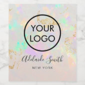 Ihr Logo auf weißer Opal Weinetikett (Einzelnes Label)