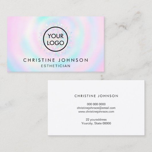 Ihr Logo auf zarten Pastellfarben Visitenkarte (Vorne/Hinten)