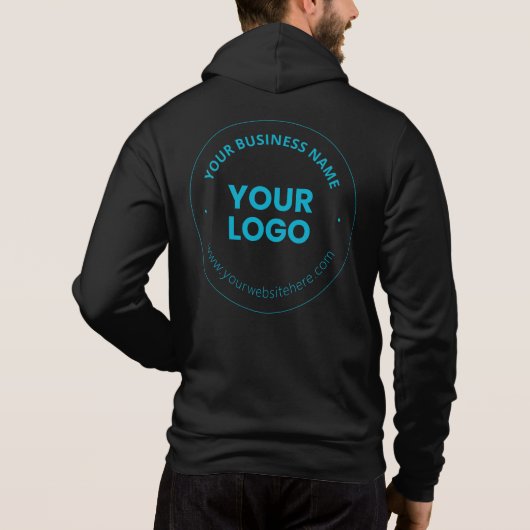 Ihr Logo | Bearbeitbarer Firmenname und Website Hoodie (Rückseite)
