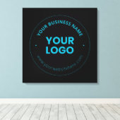 Ihr Logo | Bearbeitbarer Firmenname und Website Leinwanddruck (Insitu (Holzboden))