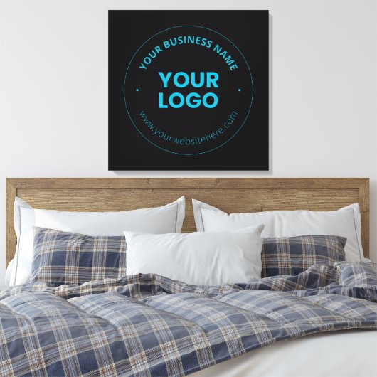 Ihr Logo | Bearbeitbarer Firmenname und Website Leinwanddruck (Insitu (Schlafzimmer))