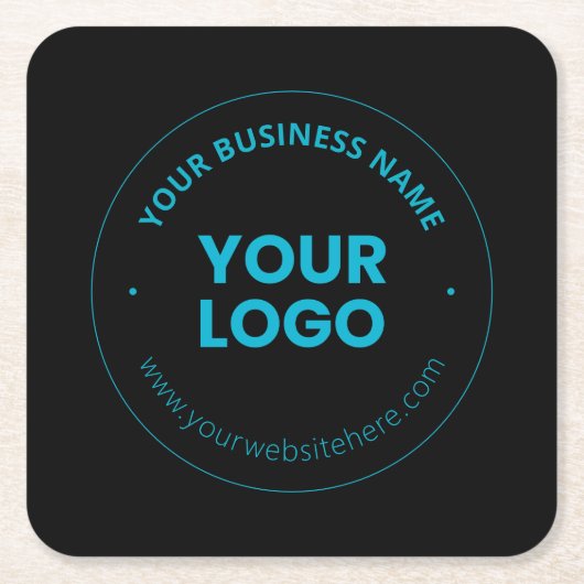 Ihr Logo | Bearbeitbarer Firmenname und Website Rechteckiger Pappuntersetzer (Vorderseite)