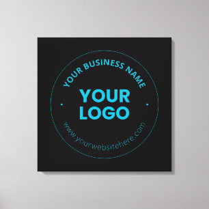 Ihr Logo Bearbeitbarer Firmenname & Website Leinwanddruck