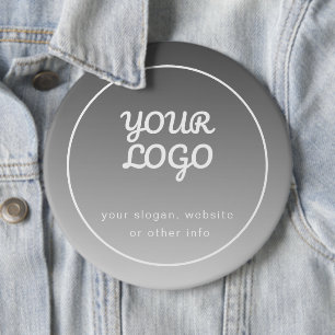 Ihr Logo & bearbeitbarer Text Dunkelgrauer Ombre Button