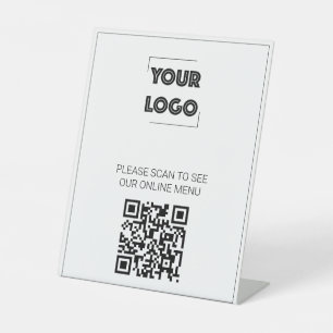 Ihr Logo Benutzerdefinierter Geschäfts-QR-Code-Men Sockelschild