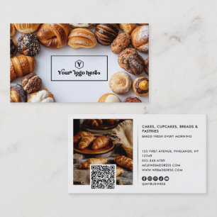 Ihr Logo Beruflich 2 Fotos QR-Code & Socials Visitenkarte