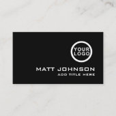 Ihr Logo Berufliche Schwarz-weiße Visitenkarte (Vorderseite)