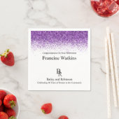 Ihr Logo Beruflicher Lila Glitzer Serviette (Beispiel)