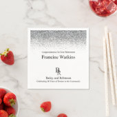 Ihr Logo Beruflicher Ruhestand Silver Glitzer Serviette (Beispiel)