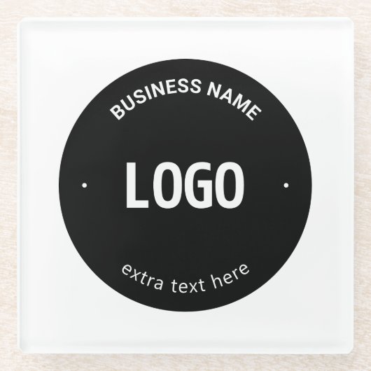 Ihr Logo, Bild oder Design und bearbeitbarer Text Glasuntersetzer (Vorderseite)