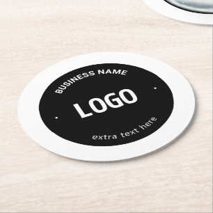 Ihr Logo, Bild oder Design und bearbeitbarer Text Runder Pappuntersetzer