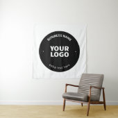 Ihr Logo, Bild oder Design und bearbeitbarer Text Wandteppich (Beispiel)