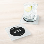 Ihr Logo, Bild oder Design und Ihr bearbeiteter Te Glasuntersetzer (Schrägansicht)