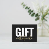 Ihr Logo Black Gold Business Geschenkgutschein Visitenkarte (Stehend Vorderseite)