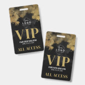 Ihr Logo Black Gold Event VIP Ausweis (Vorder- & Rückseite)