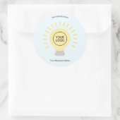 Ihr Logo blass-gelbe Glühbirne Runder Aufkleber (Tasche)